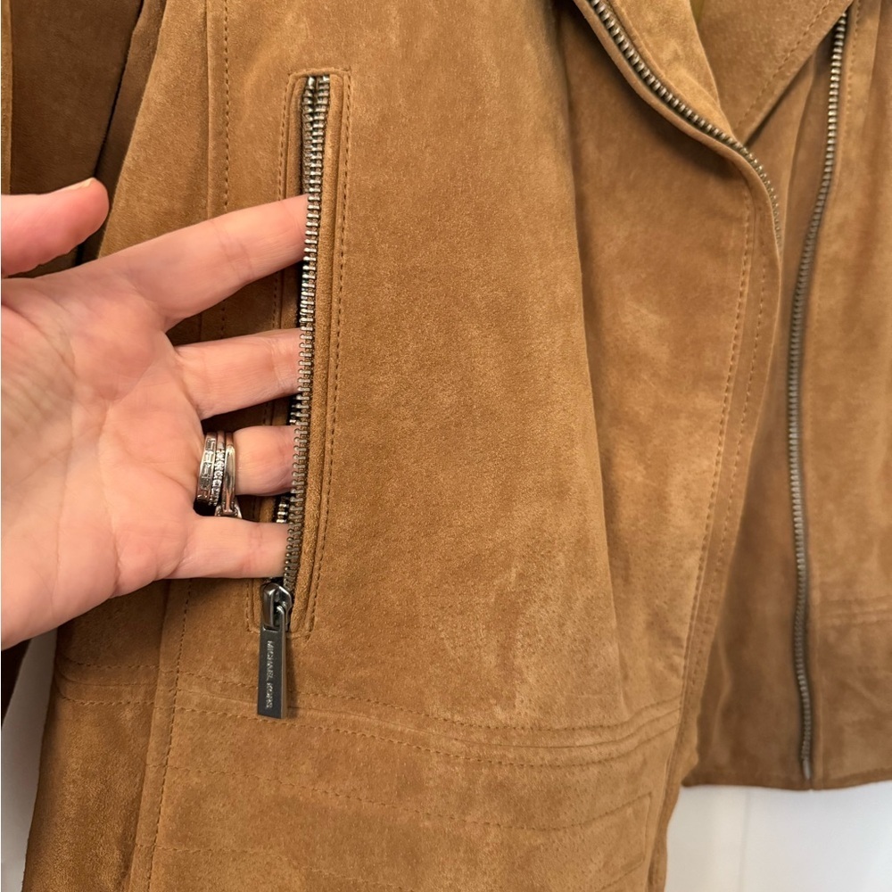 Michael Kors Tan Leather Jacket - Picture 3 of 9